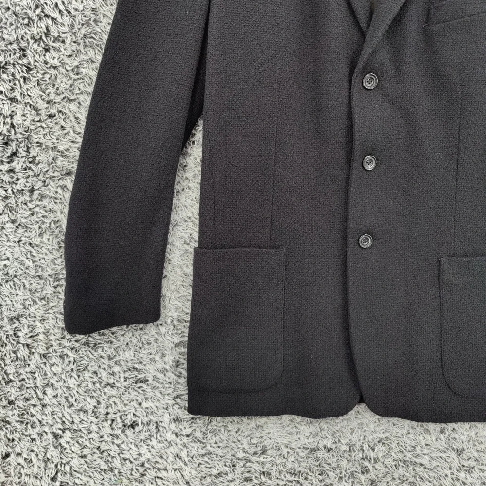 Le Collezioni Mens Dark Academia Old Money Wool Blazer L Jacket Black Italian
